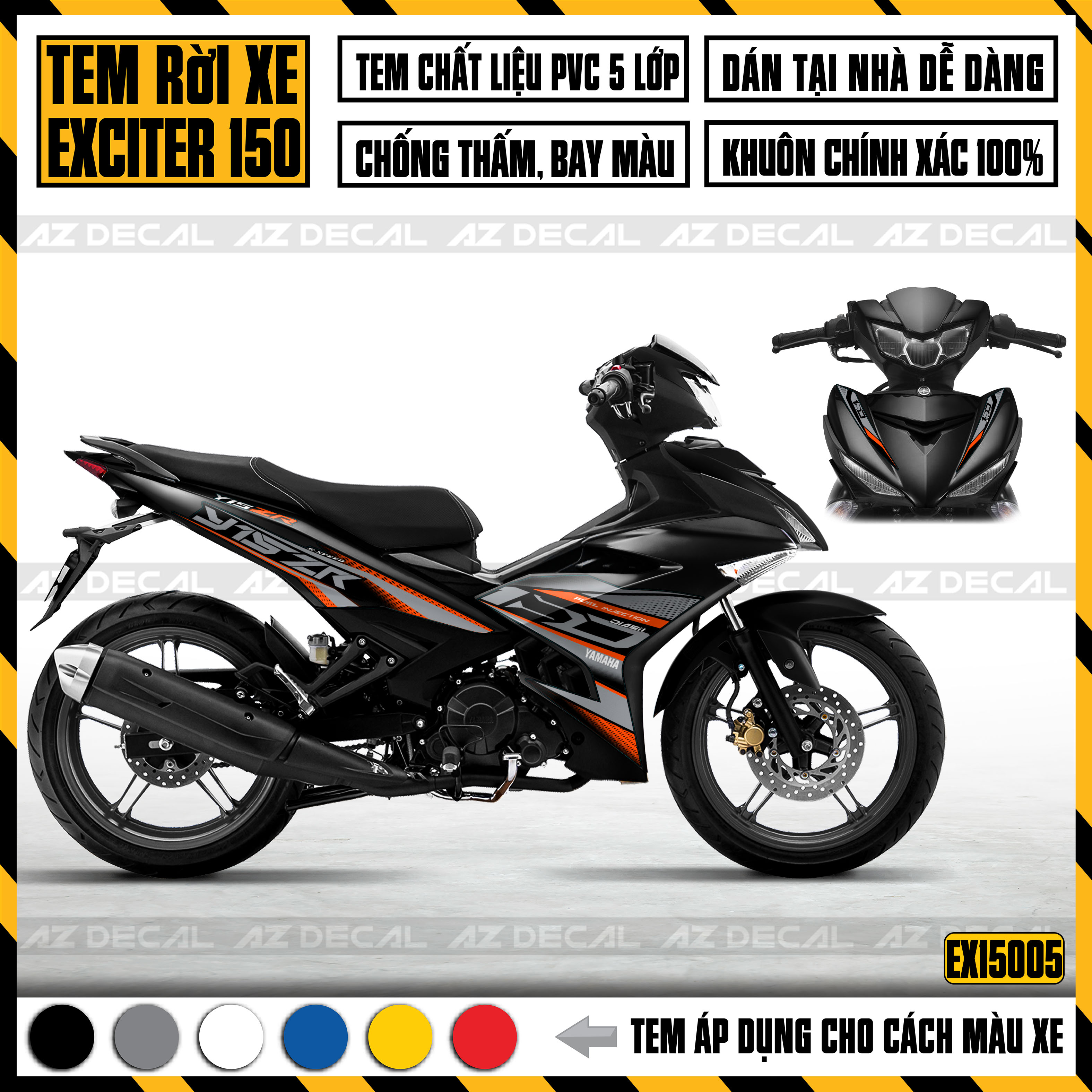 Chia sẻ hơn 91 ex 150 cam đen mới nhất 28 Tem Trùm Exciter 150 EX150T01 Phong Cách Monster Azdecalvn
